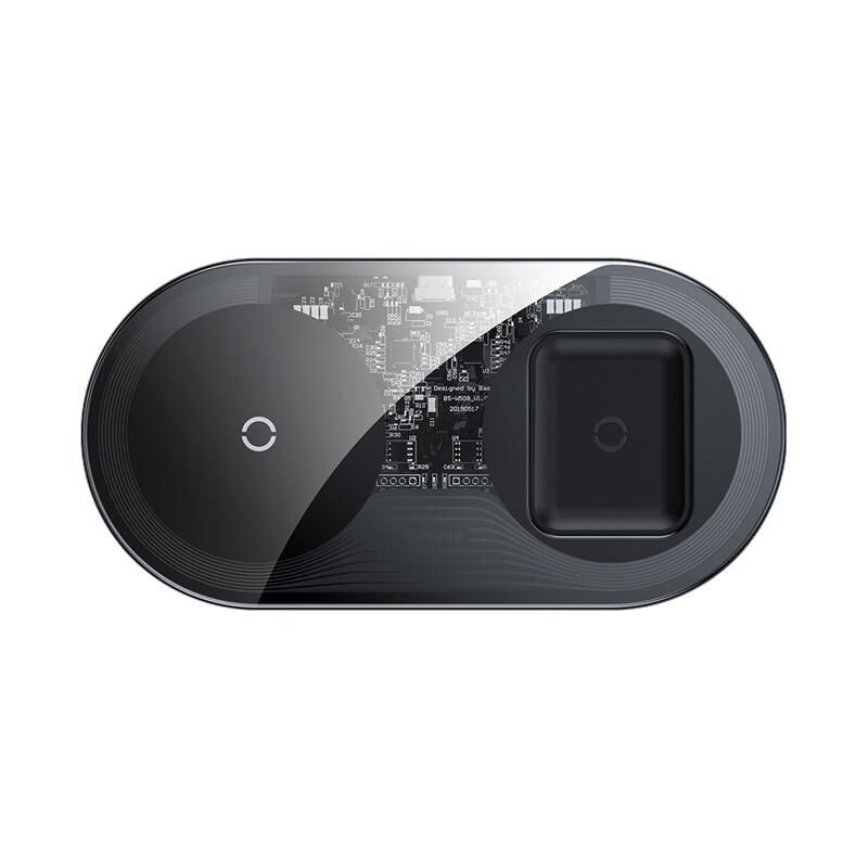 Бездротовий зарядний пристрій Baseus Simple 18W 2 in 1 Crystal (WXJK-A01)