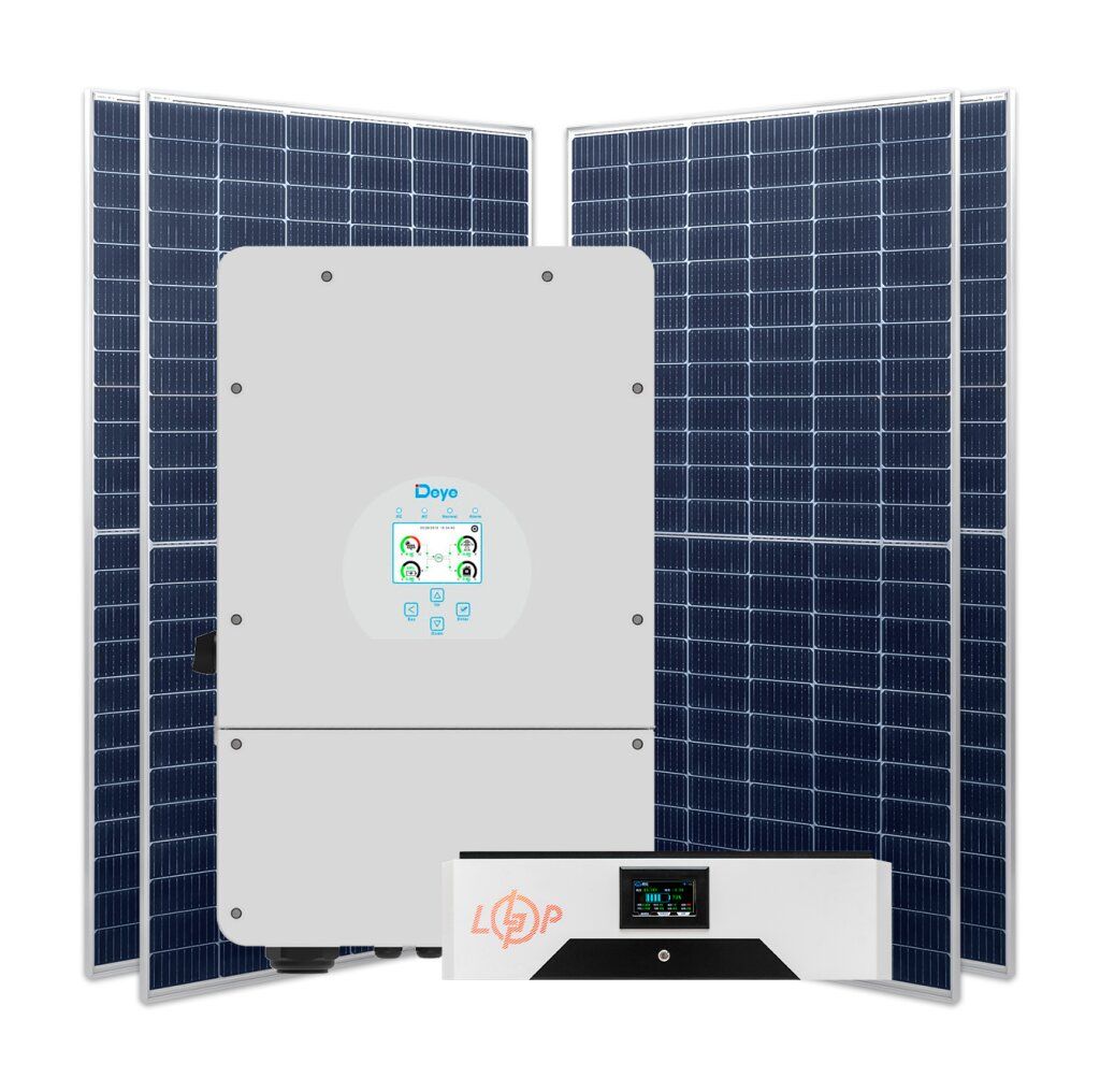 Гібридна станція 10 кВт (1ф.) з LiFePO4 на 15,6 кВт