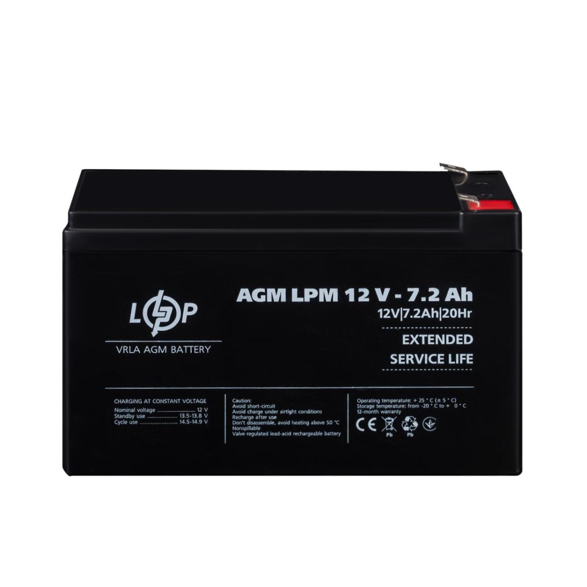 Акумулятор AGM LPM 12V - 7.2 Ah