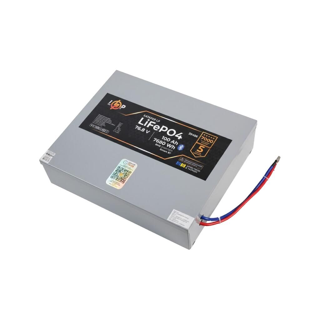 Акумулятор LP LiFePO4 76,8V - 100 Ah (7680Wh) (BMS 200A/100А) метал Smart BT heating