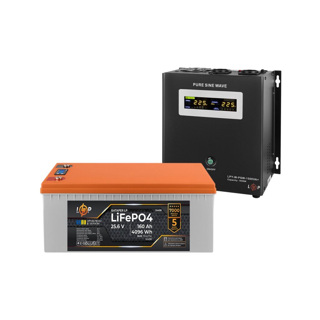 Комплект резервного живлення LogicPower W1500 + літієва (LiFePO4) батарея 4096Wh