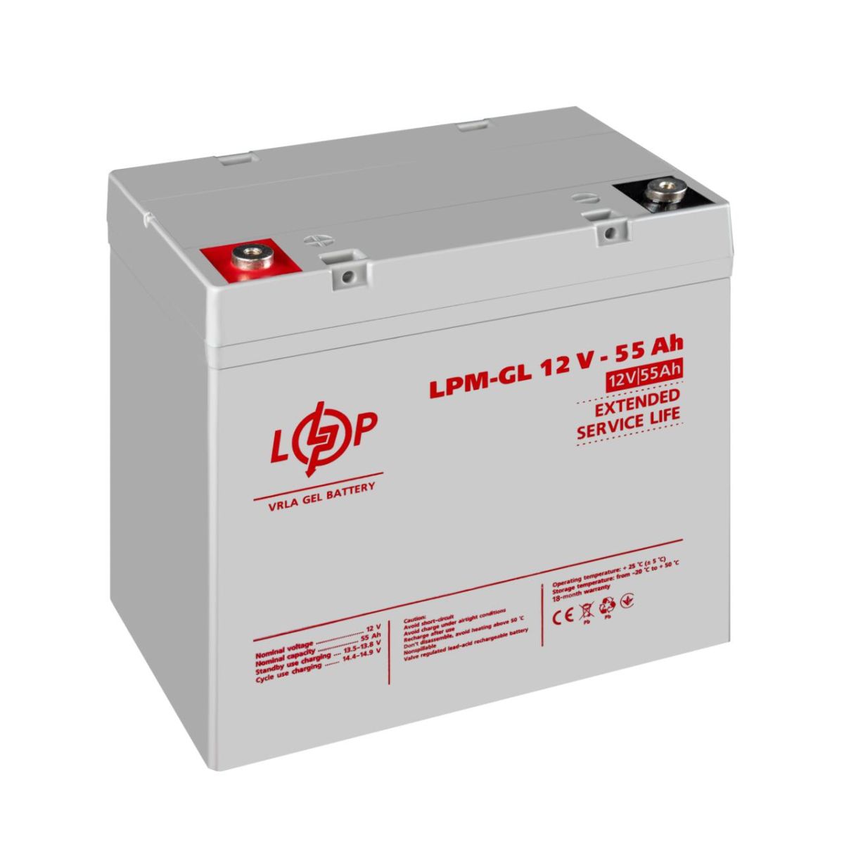 Аккумулятор гелевий LPM-GL 12V - 55 Ah