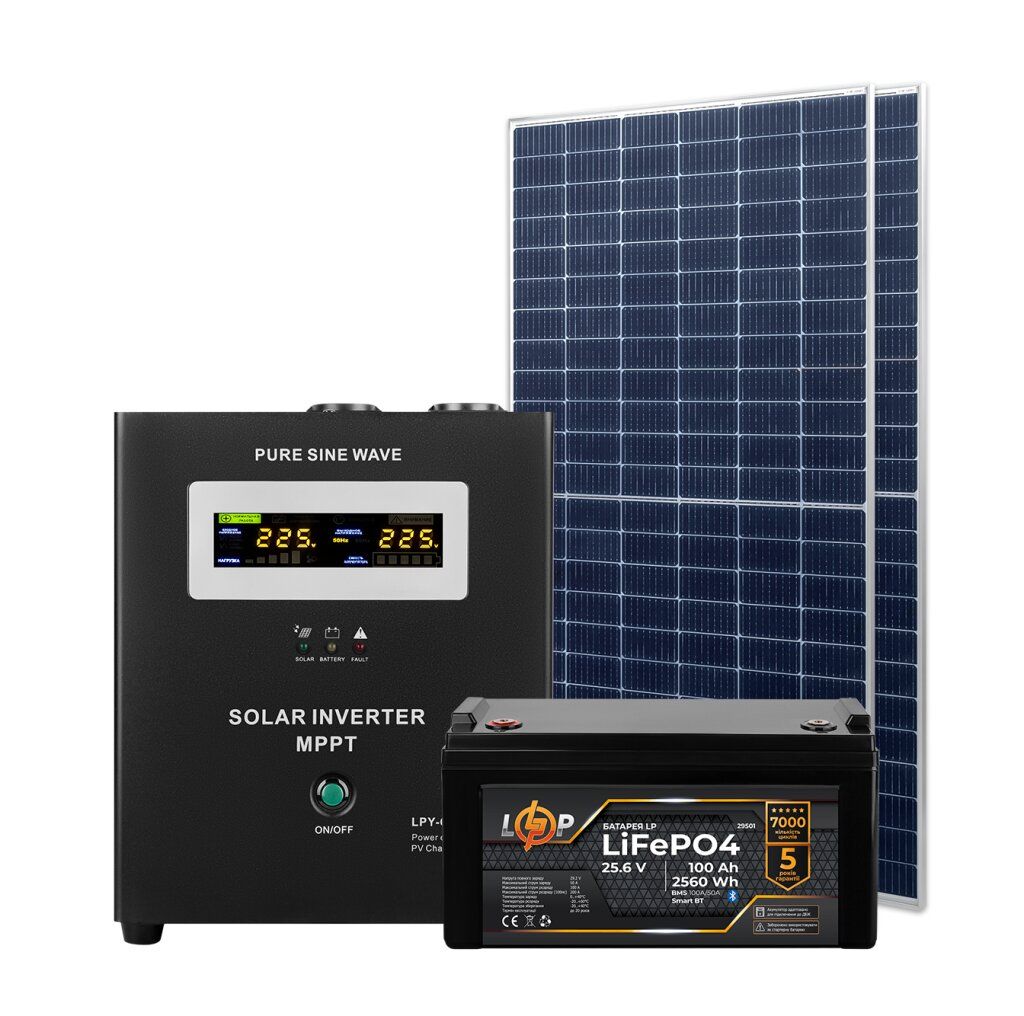 Комплект СЕС 1kW АКБ 1.2kWh (літій)100 Ah Преміум