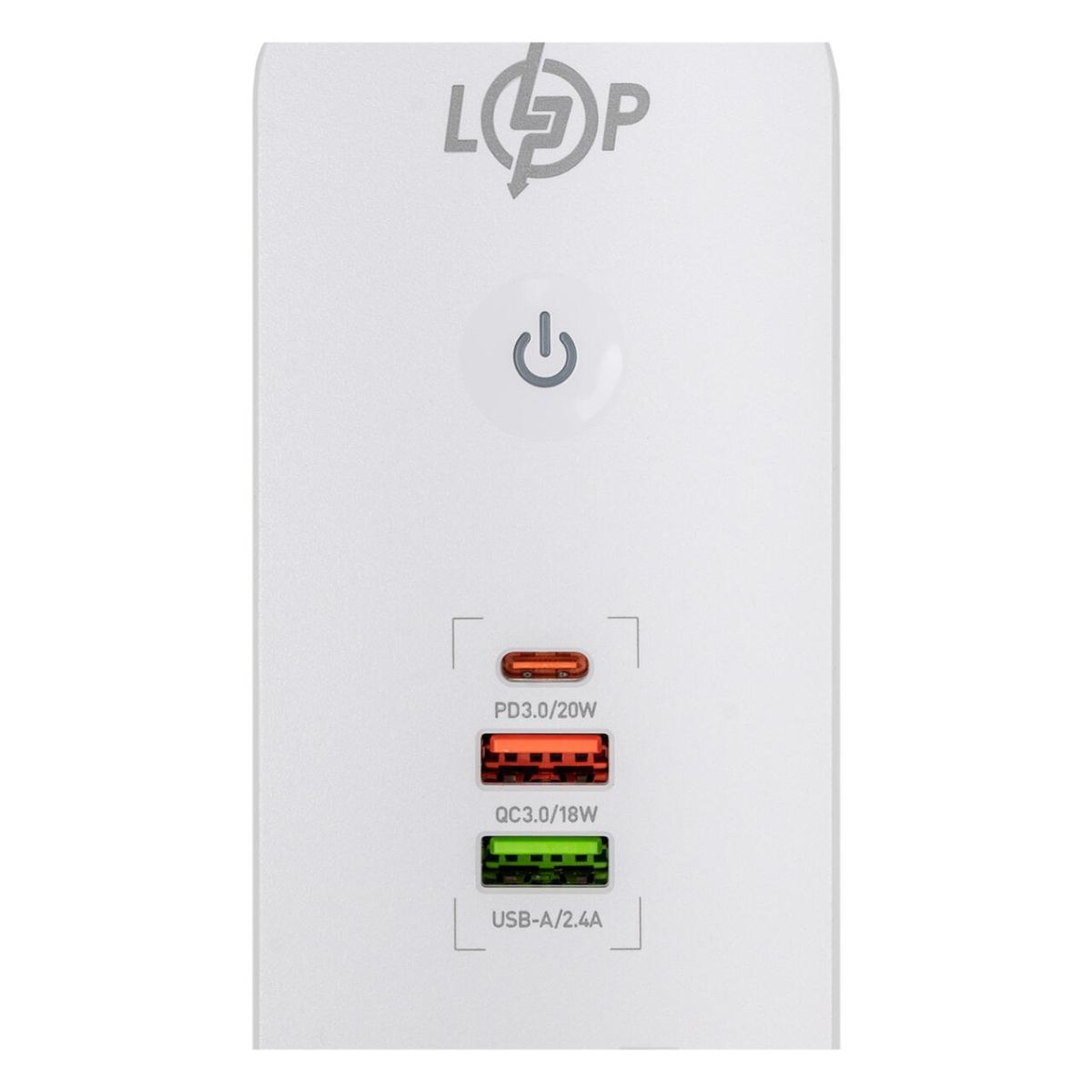 Мережевий фільтр (подовжувач) LP (5x230V-2500W, 1xUSB-38W/PD/QC3.0, 1xType-C 20W, 1xUSB 18W)