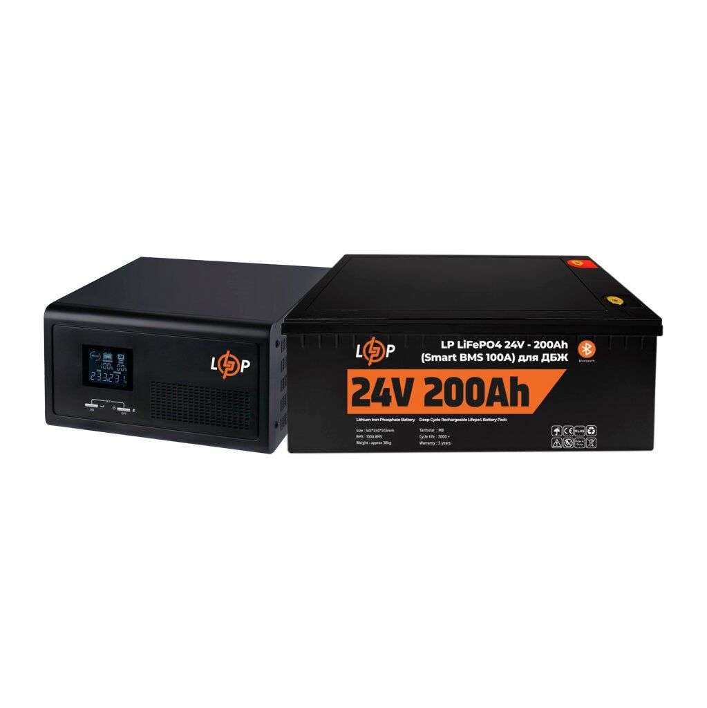 Комплект резервного живлення LP (LogicPower) ДБЖ + літієва (LiFePO4) батарея (UPS 2300VA + АКБ LiFePO4 5120W)