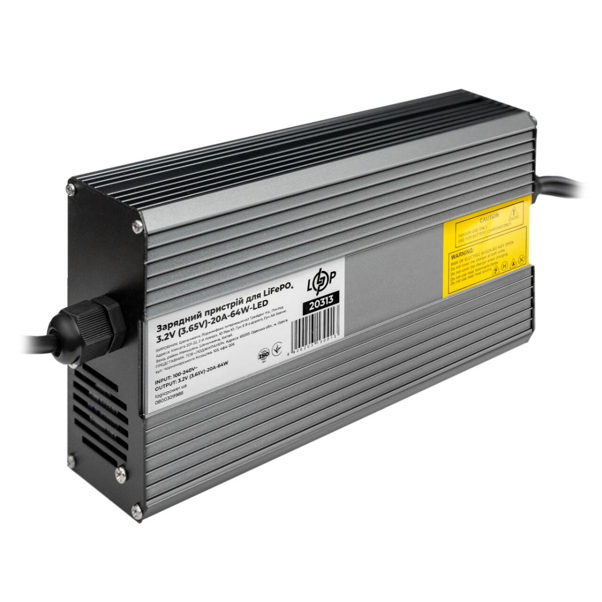 Зарядний пристрій для акумуляторів LiFePO4 3.2V (3.65V)-20A-64W-LED