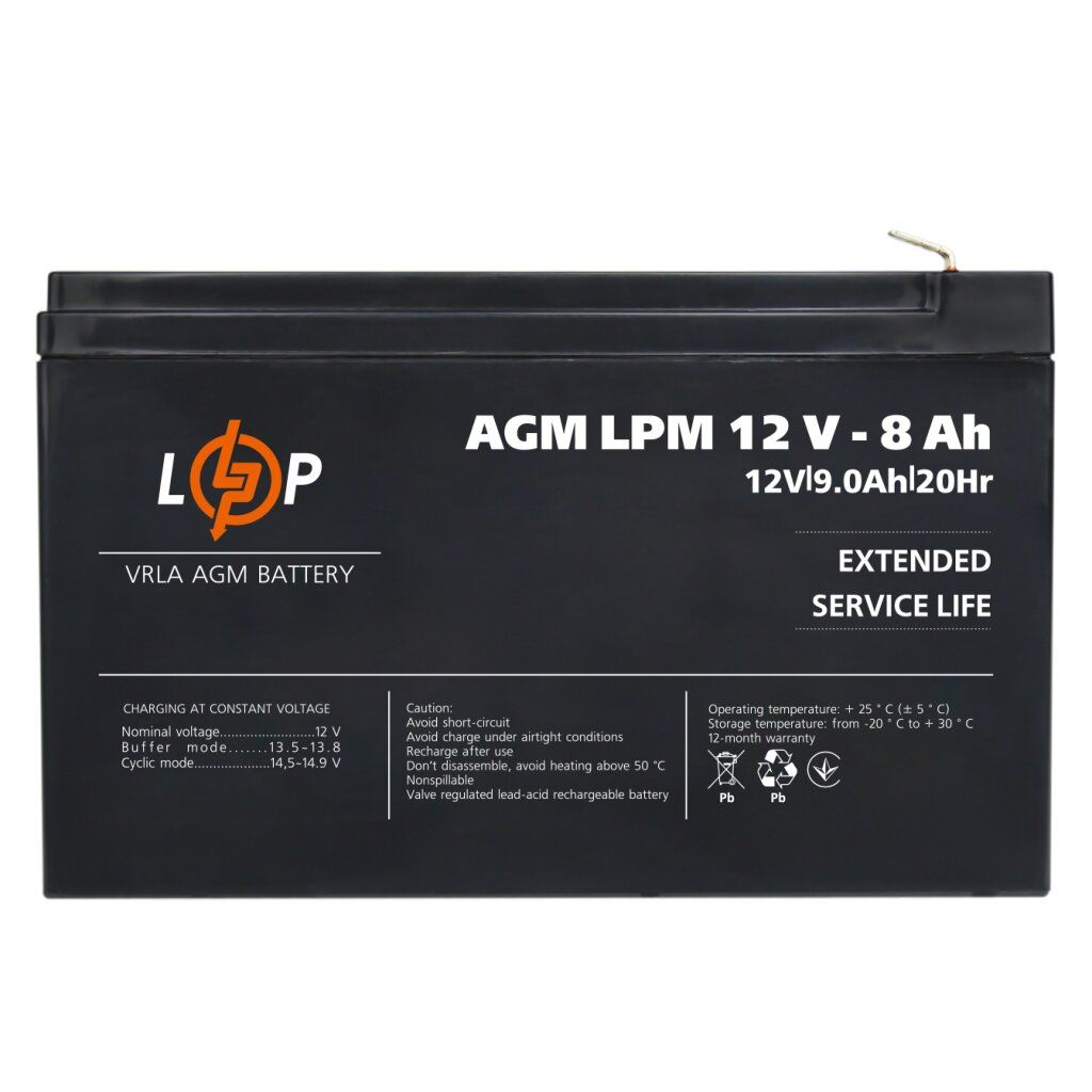 Акумулятор AGM LPM 12V - 8 Ah