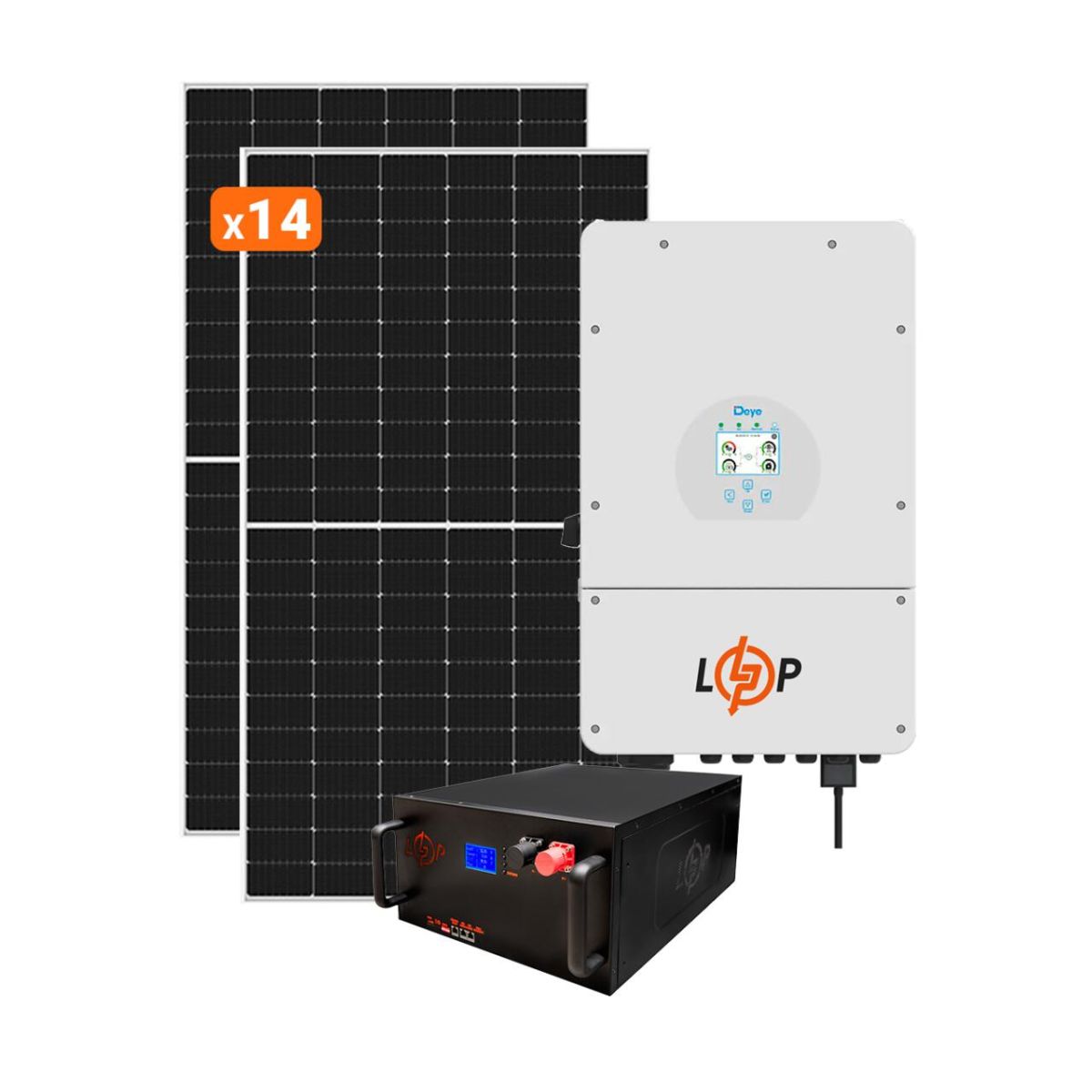 Сонячна електростанція (СЕС) Преміум 8kW АКБ 10kWh LiFePO4 195 Ah