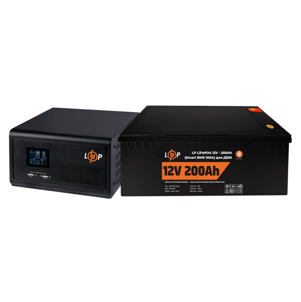Комплект резервного живлення LP (LogicPower) ДБЖ + літієва (LiFePO4) батарея (UPS 1500VA + АКБ LiFePO4 2560W)