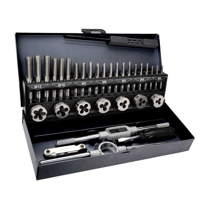 Набір мітчиків і плашок Topex (M3-M12, 32 шт.) (14A426)