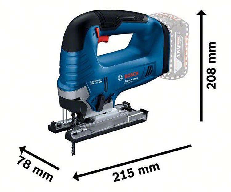 Акумуляторний лобзик Bosch Professional GST 185-LI (18 В, 4 А*год, 3500 ход/хв) (06015B3023)