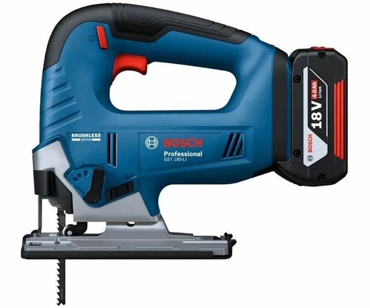 Акумуляторний лобзик Bosch Professional GST 185-LI (18 В, 4 А*год, 3500 ход/хв) (06015B3023)
